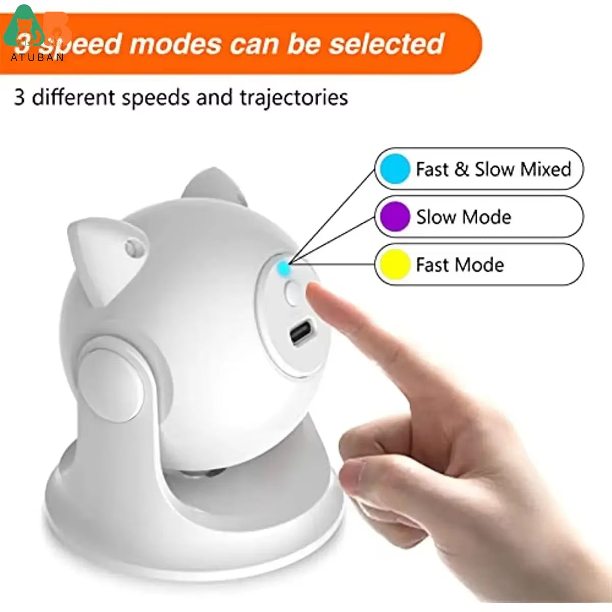 Automatic Cat Laser Toy for Indoor Cats,Interactive Cat Toys for Kittens/Dogs,Fast/Slow Mode,Adjustable Circling Ranges