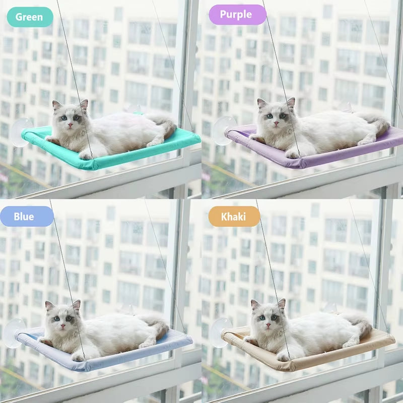 Pet Cat Hammock Hanging Cat Bed Bearing 20Kg Comfortable Cat Sunny Window Seat Mount Kitten Climbing Frame Pet Accessories